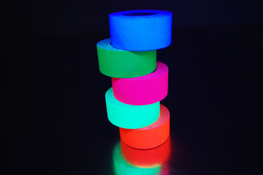 5 Pack 1 Inch UV Blacklight Reactive Fluorescent Gaffer Tape 5 Rolls x 6 Yards